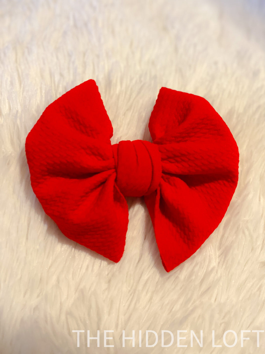 Red Fabric Hair Bow-Large