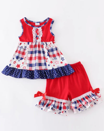 Patriotic Star Shorts Outfit