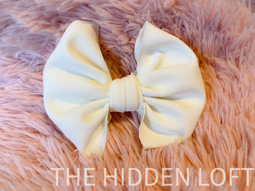 Cream Hair Bow- Large