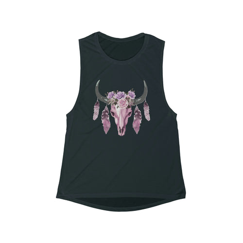 Floral Longhorn Muscle Tank