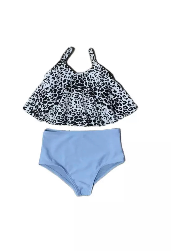 Blue White Leopard Bikini