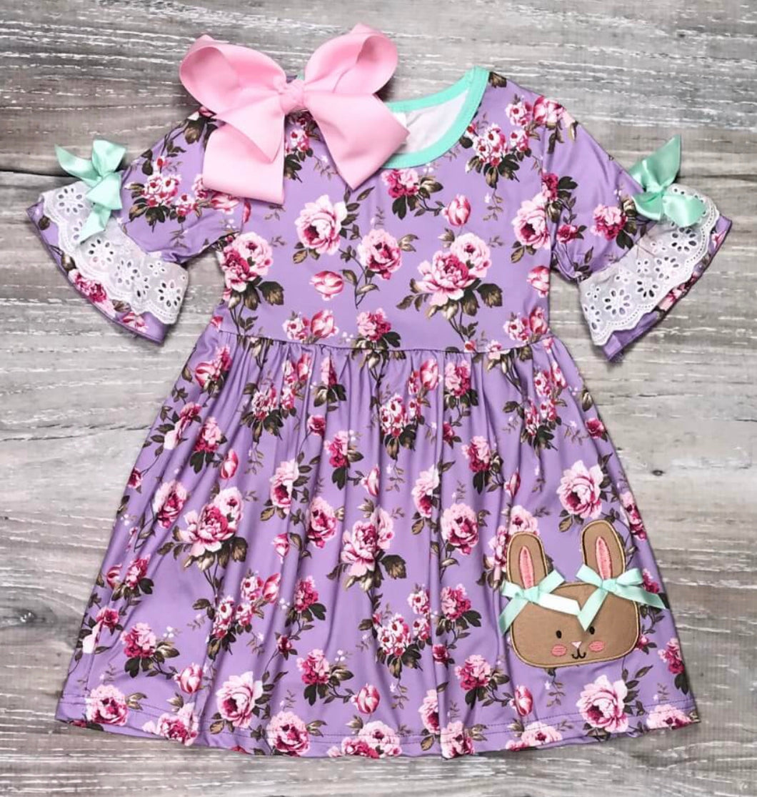 Purple Floral Bunny Dress