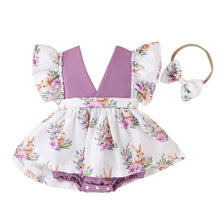 Load image into Gallery viewer, Purple Bunny Baby Dress