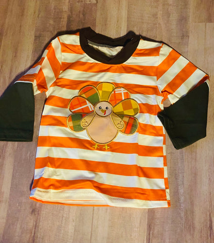 Striped Baby Boy Thanksgiving Shirt