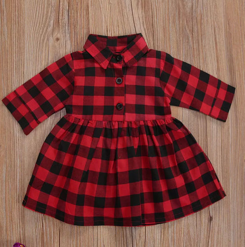 Buffalo Plaid Flare Dress