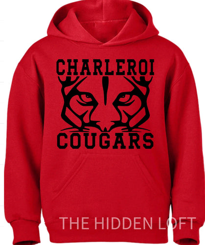 Charleroi Cougars Hoodie-RED