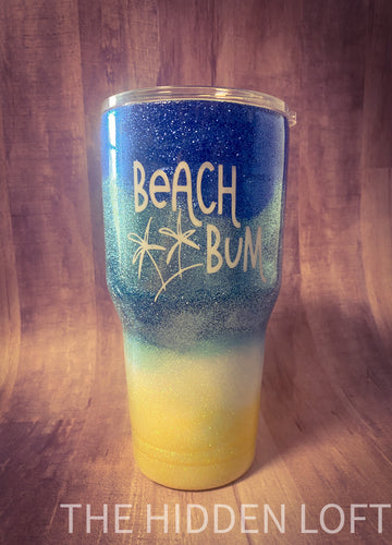 Beach Bum Glitter Tumbler