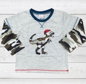 Boy’s Christmas T-Rex Shirt