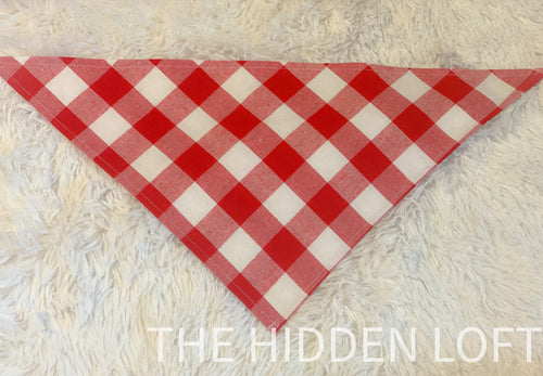 Red & White Plaid Flannel Bandana