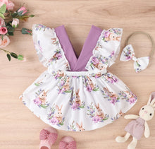 Load image into Gallery viewer, Purple Bunny Baby Dress