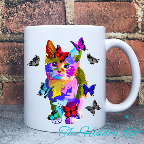 Butterfly Cat Mug