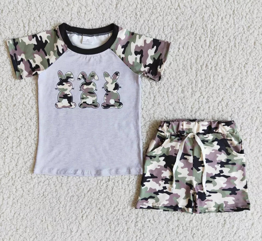 Boy’s Camo Easter Shorts Outfit