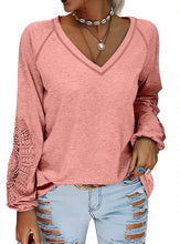 Load image into Gallery viewer, Lace Sleeve Shirt-Pink