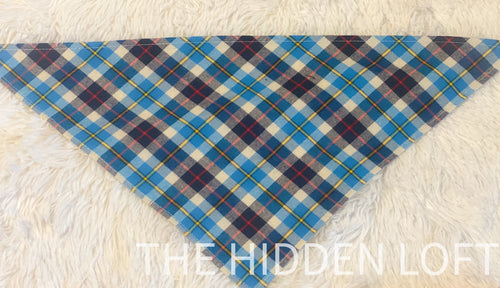 Blue Plaid Flannel Bandana