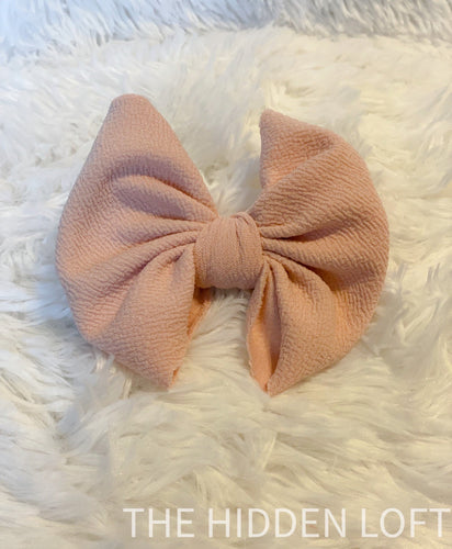 Blush Pink Hair Bow-Large