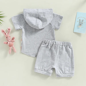 Boy’s Carrot Hoodie Shorts Outfit
