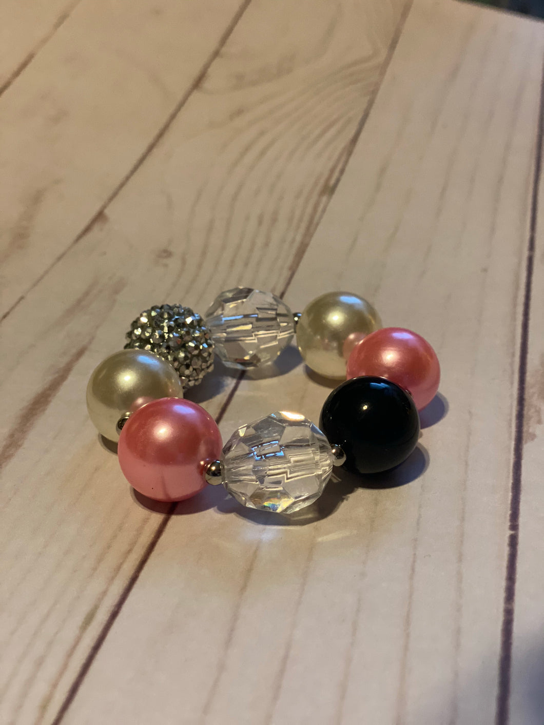 Pink and Black Bubblegum Bracelet