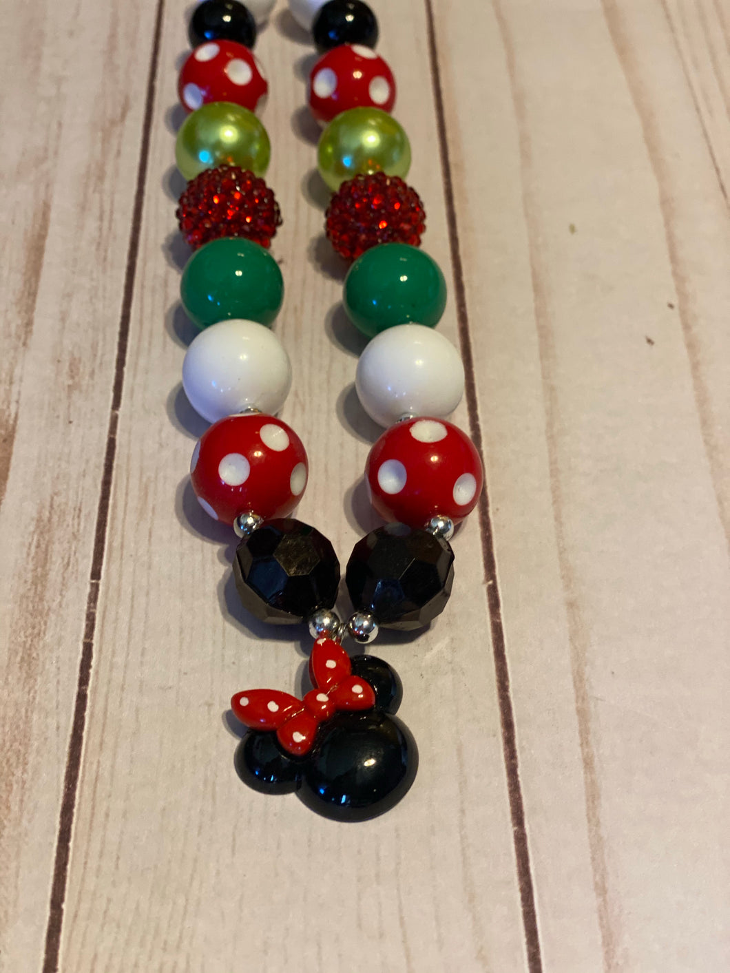 Minnie Mouse Christmas Necklace