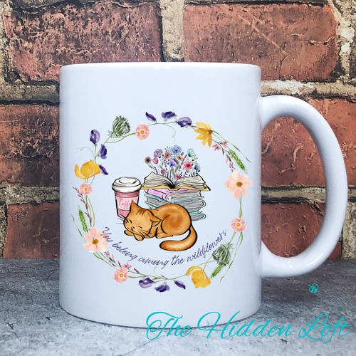 Wildflower Cat Coffee Mug