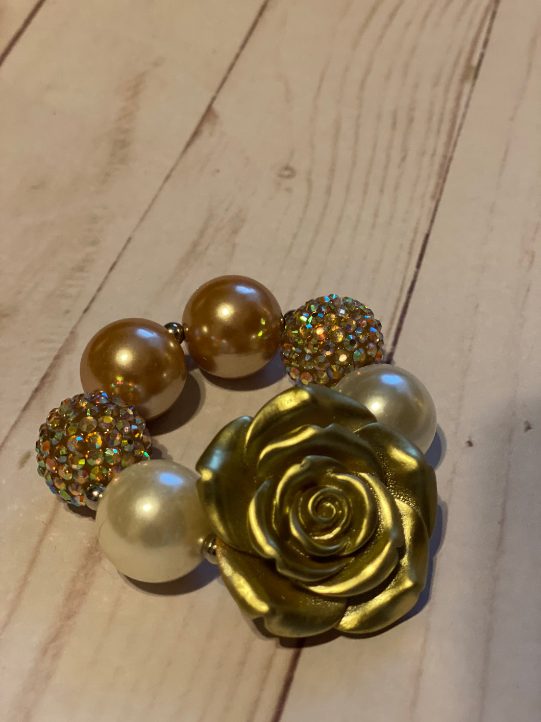 Gold and Pearl Bubblegum Bracelet