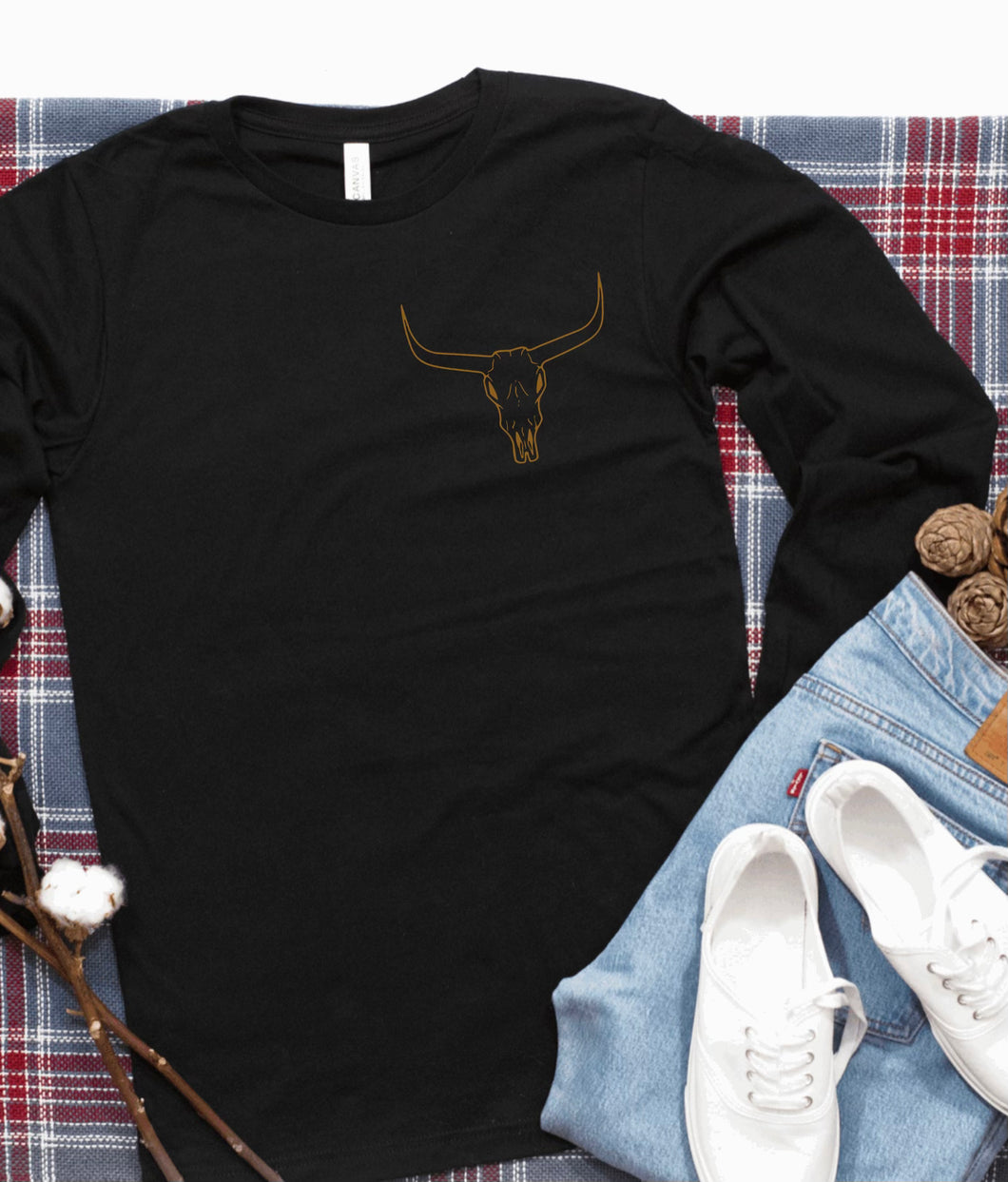 Western Longhorn Long Sleeve T-Shirt