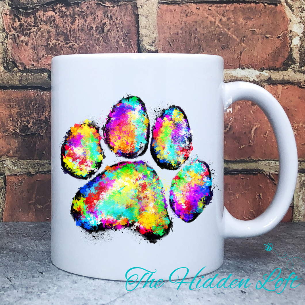 Colorful Paw Print Coffee Mug
