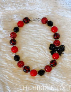 Red & Black Buffalo Plaid Necklace