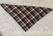 Load image into Gallery viewer, Navy Plaid Flannel Bandana