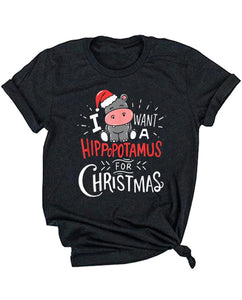 Women’s Christmas Hippo T-Shirt