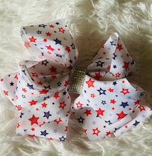 Load image into Gallery viewer, Patriotic Star HairBows