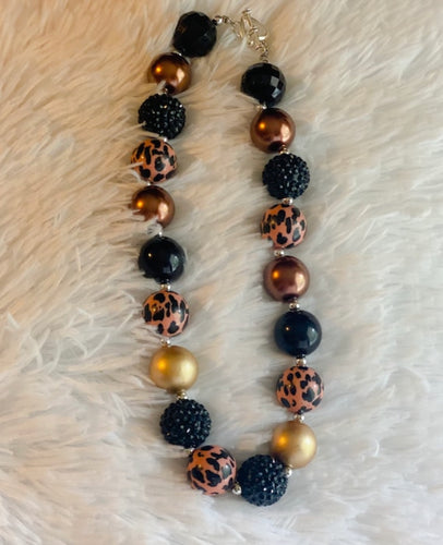 Leopard Print Bubblegum Necklace