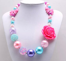 Load image into Gallery viewer, Multi-Colored Pink Rose Bubblegum Necklace