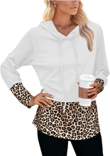 Load image into Gallery viewer, Winter White Leopard Print Hoodie