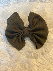 Olive Green Hair Bow-Large