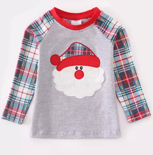 Boy’s Plaid Santa Shirt